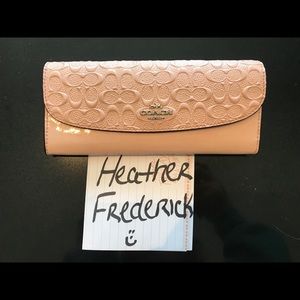 Coach Pink Patent Signature Wallet